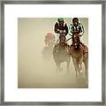 Horse Racing In Dust Framed Print