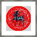 Horse Red Plate A Framed Print