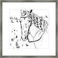 Horse With Flowers In Mane Framed Print