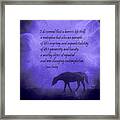 Horse With Quote Framed Print