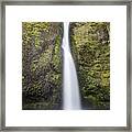 Horsetail Falls In Oregon With Splash Framed Print