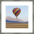 Hot Air Balloon And Longs Peak Framed Print