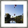 Hot Air Balloons Playing Follow The Leader Framed Print