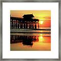 Hot Sunrise Over Cocoa Beach Pier Framed Print