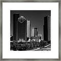 Houston Skyline 001 Bw Framed Print