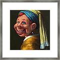 Howdy With A Pearl Earring Framed Print