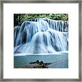 Huay Mae Khamin Waterfall Framed Print