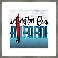 Huntington Beach Red Surfboard Framed Print