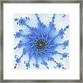 Ice And Snow Blue And White Winter Fractal Framed Print