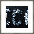 Ice Written With Ice Cubes On Dark Background Framed Print