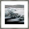Icebergs In Ice Beach, Iceland Framed Print