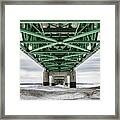 Icy Mackinac Bridge In Winter Framed Print