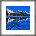 Icy Reflections At Maligne Framed Print