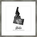 Idaho State Map Art - Grunge Silhouette Framed Print