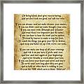 If By Rudyard Kipling - Long Parchment Style Framed Print