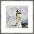 Ighthouse Kereon Ouessant Island Britain Framed Print