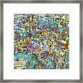 Illustrated Map Of Europe Framed Print