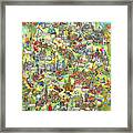 Illustrated Map Of Germany Framed Print