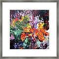 Impressionist Canna Flower Oil Painting Framed Print