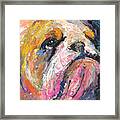Impressionistic Bulldog Painting Framed Print