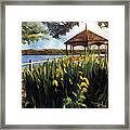 In Front Of The Gate On Silver Lake Framed Print