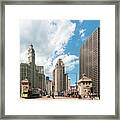 In The Middle Of Wacker And Michigan Framed Print