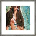 Indian Maiden In Turquoise Framed Print