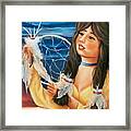 Indian Maiden With Dream Catcher Framed Print