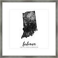 Indiana State Map Art - Grunge Silhouette Framed Print