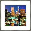 Indy Of Lights - Indianapolis Downtown Skyline Framed Print