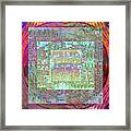 Intel 4004 Cpu Silicon Wafer Computer Chip Integrated Circuit Mask Abstract, Composition 1 Framed Print