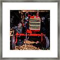 International Harvester Red Vintage Tractor Wolcott Vermont Framed Print