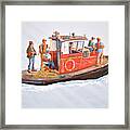 Into The Mist-the Crew Boat Framed Print