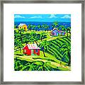 Island Time - Colorful Houses Caribbean Cottages Framed Print