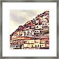 Italian Hillside Village Framed Print