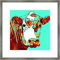 Turquoise Cow Framed Print