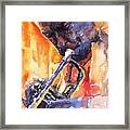 Jazz Miles Davis 9 Red Framed Print