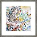 Jerry Garcia - Watercolor Portrait.15 Framed Print