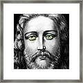 Jesus Green Eyes Framed Print