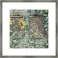 Jesus Looking Through A Lattice With Sunflowers Framed Print