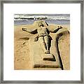 Jesus Sand Sculpture Framed Print