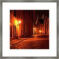 Jirska Street In Night. St, Vitus Cathedral Framed Print