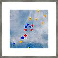 Julian Assange Balloons Framed Print