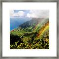 Kalalau Valley Double Rainbows Kauai, Hawaii Framed Print
