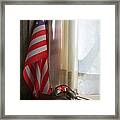 Keeping Time With Old Glory Framed Print