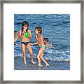 Kids At The Beach Framed Print