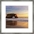 Kids Playing At The Beach Framed Print