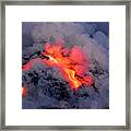Lava Flowing Into The Ocean 10 Framed Print
