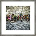 Kinder Bike Lot Framed Print