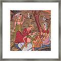King Of India Mughal Art Of Love Kamsutra Paper Painting Artwork Miniature Painting India Framed Print